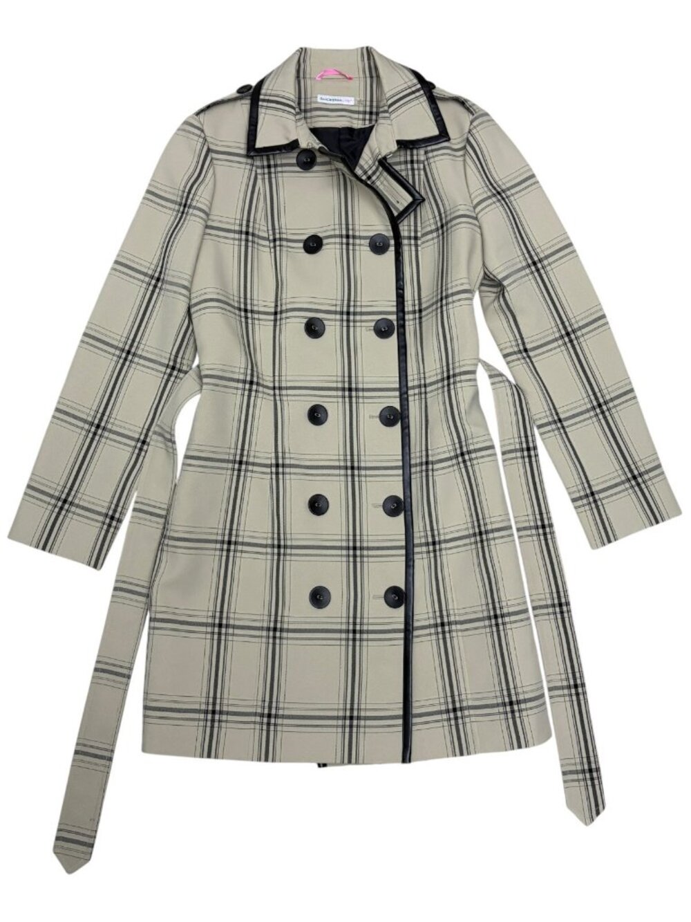 ISAAC MIZRAHI Rain Trench Coat Business Casual Designer Long Jacket Womens 8 / M